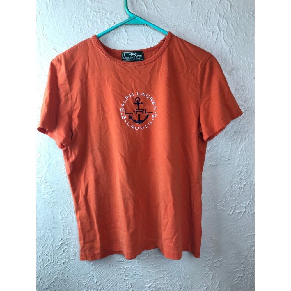 Lauren Ralph Lauren Active Orange Knit‎ Top Anchor Ladies Medium